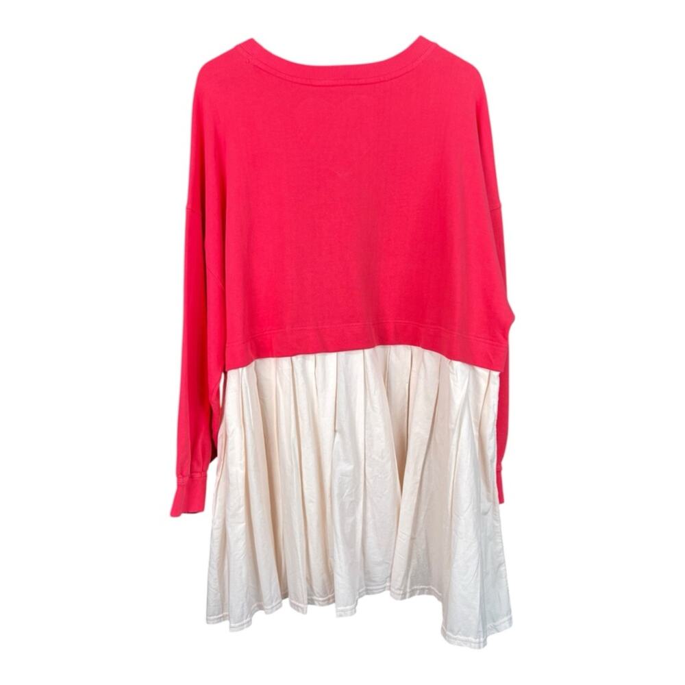 Free People Eleanor Layered Sweatshirt Mini Dress Size Medium Watermelon Wedge - Picture 4 of 9